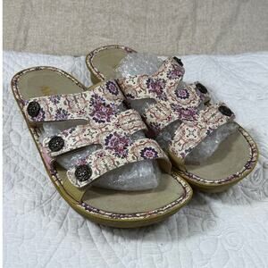 Alegria Women 11.5 Pink Purple Floral Venn Comfort Slip On Cottagecore Sandal